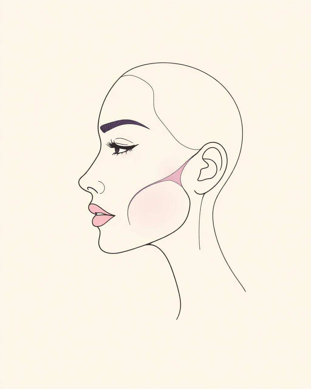 Ilustração editorial da anatomia facial